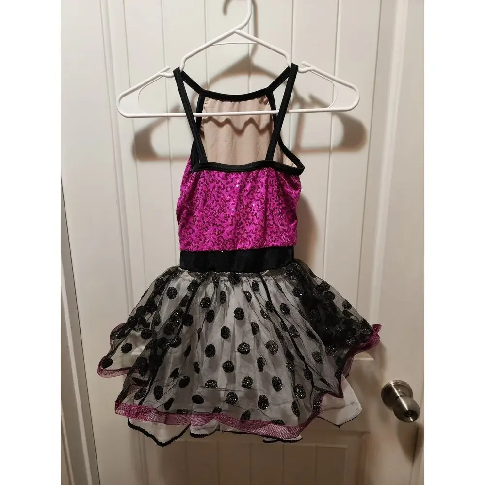 Weissman Dance Costume Living For The Rhythm Purple Sequin Tank Dress Size MC
